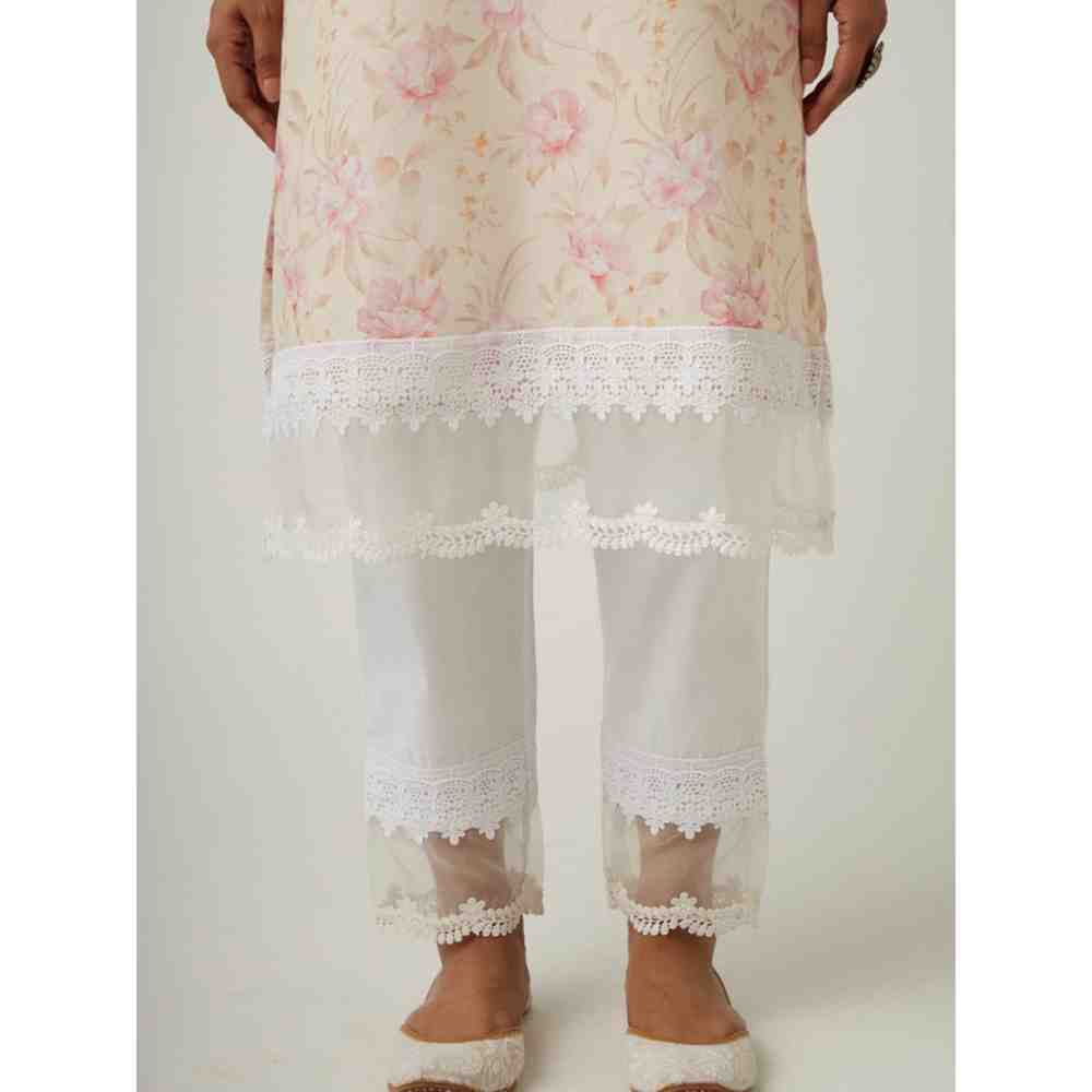 Roze Keya Peach Kurta (Set of 3)