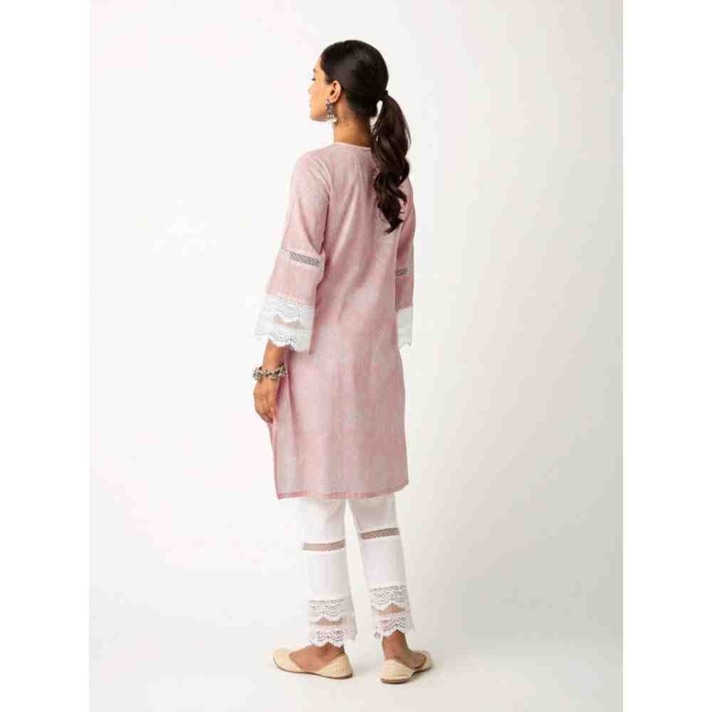 Roze Azhra Pink Kurta (Set of 3)