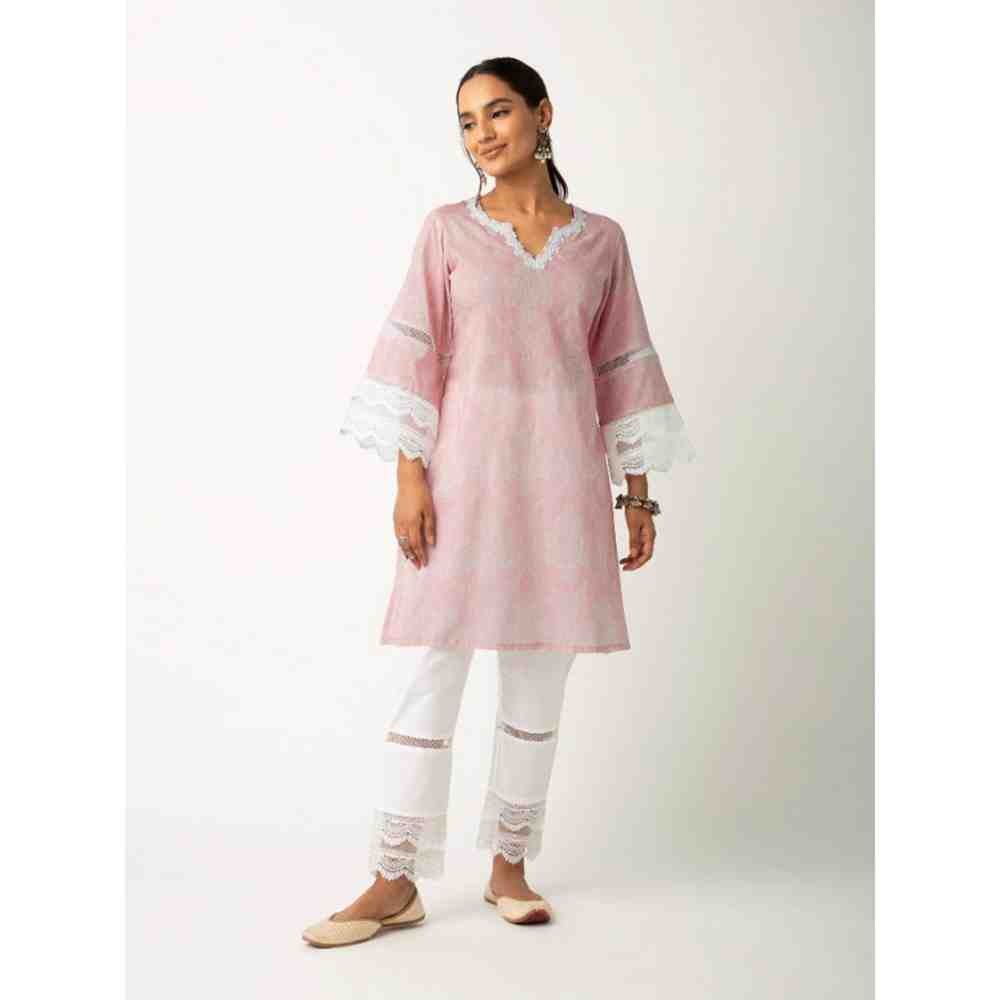 Roze Azhra Pink Kurta (Set of 3)