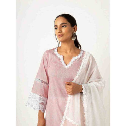Roze Azhra Pink Kurta (Set of 3)