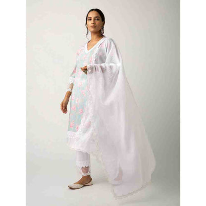 Roze Keya Blue Kurta (Set of 3)