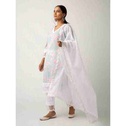 Roze Keya Blue Kurta (Set of 3)