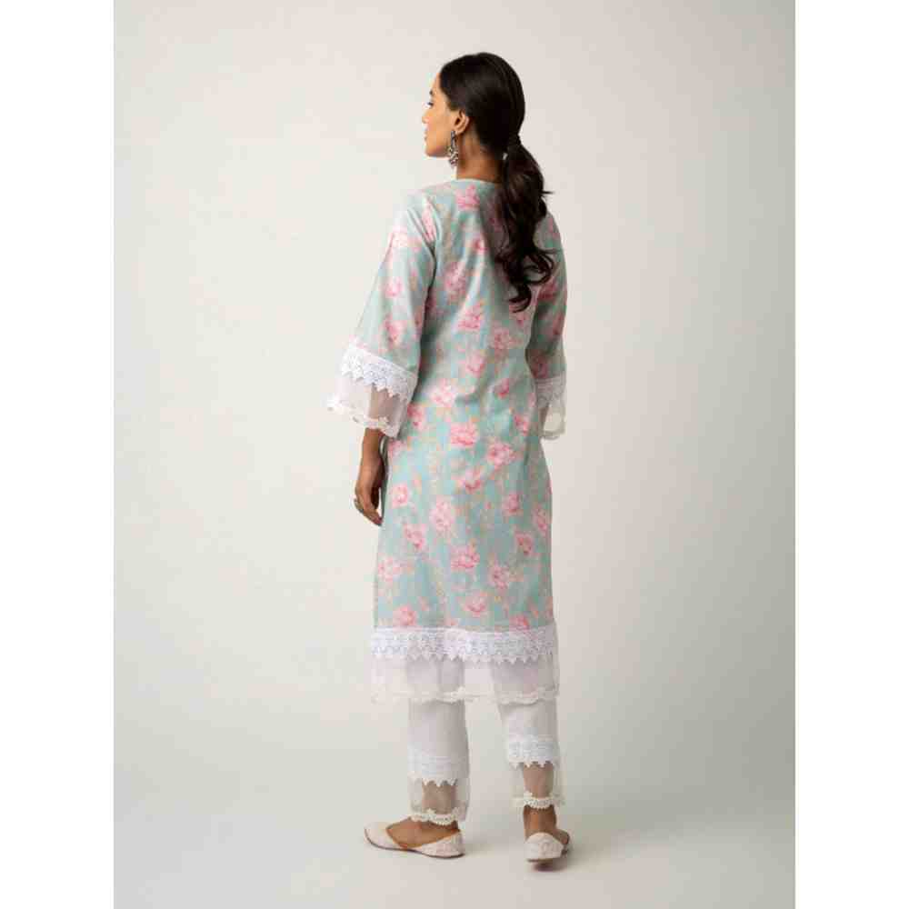Roze Keya Blue Kurta (Set of 3)
