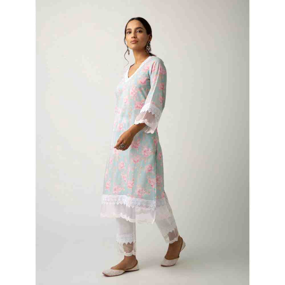 Roze Keya Blue Kurta