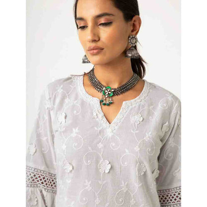 Roze Firosa Kurta (Set of 3)