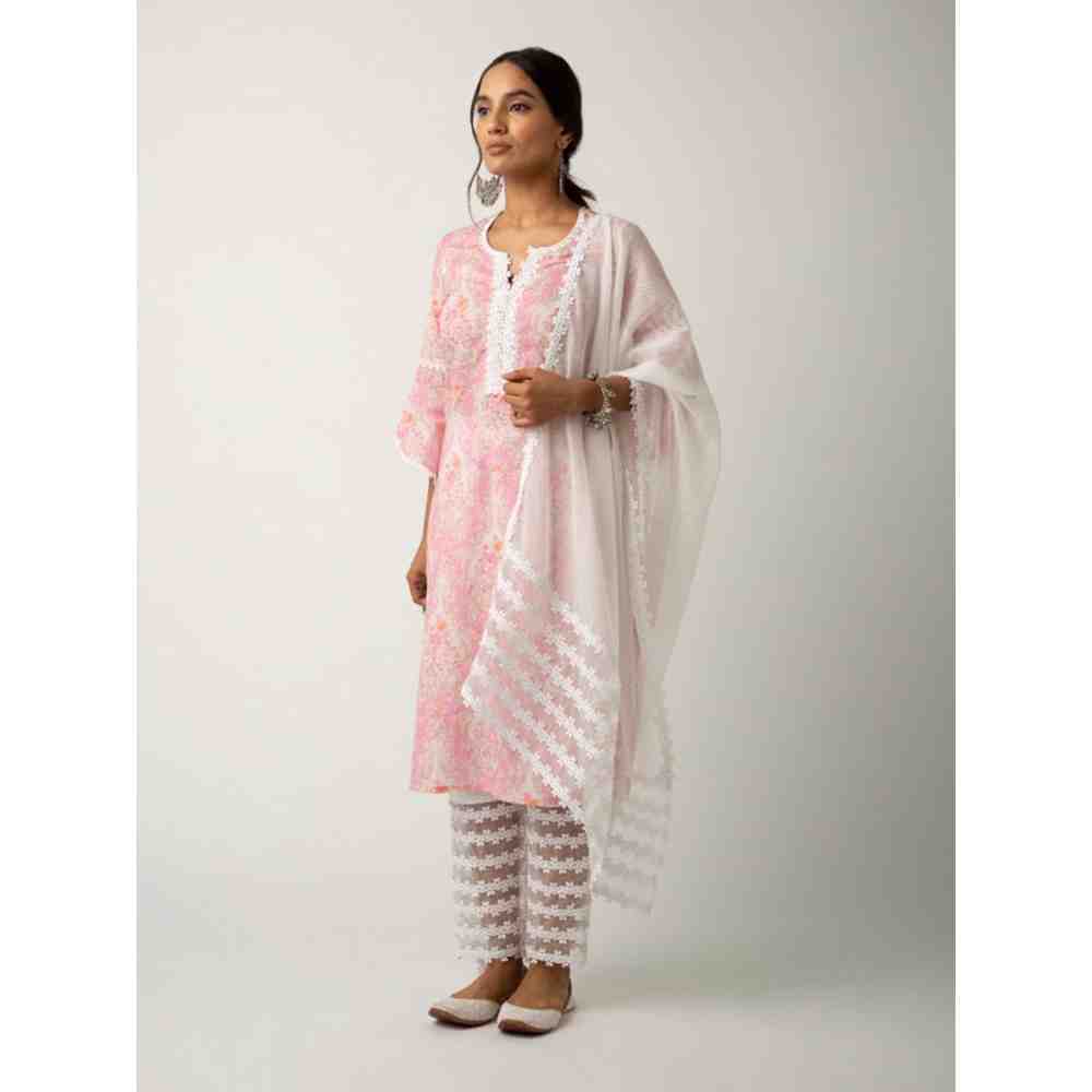 Roze Eishal Pink Kurta (Set of 3)