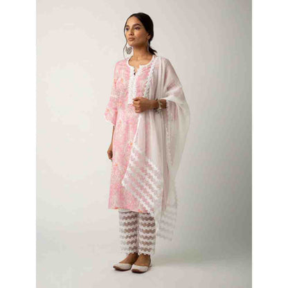 Roze Eishal Pink Kurta (Set of 3)