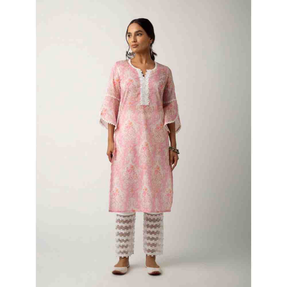 Roze Eishal Pink Kurta (Set of 3)