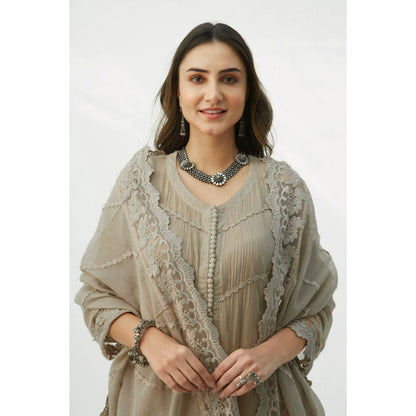 Roze Mahjabeen Light Taupe Dupatta