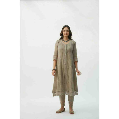Roze Mahjabeen Light Taupe Kurta