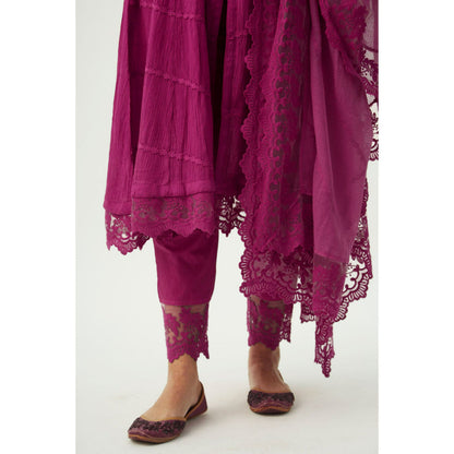 Roze Mahjabeen Magenta Suit (Set of 3)