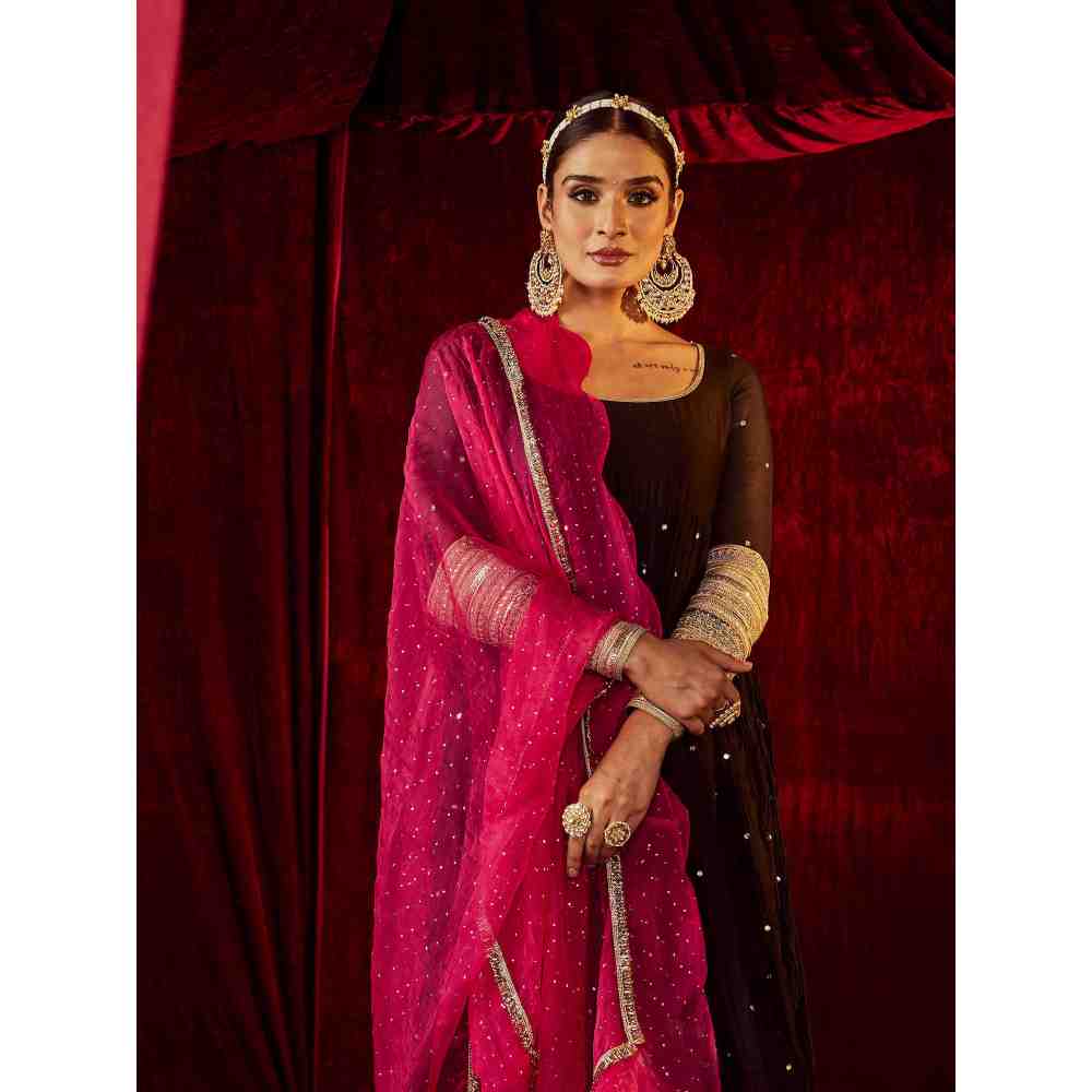 Roze Meher Black Anarkali (Set of 3)