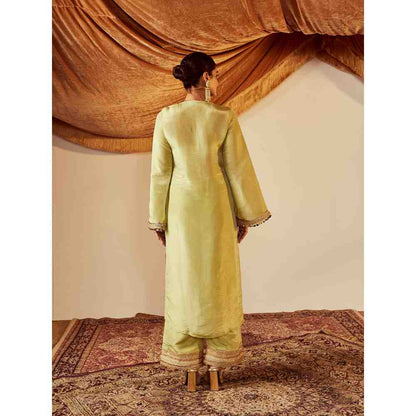 Roze Sakina Green Kurta (Set of 3)