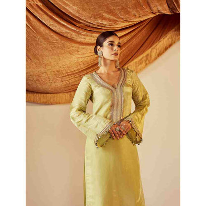 Roze Sakina Green Kurta (Set of 3)