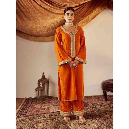 Roze Nargis Orange Palazzo (Set of 2)