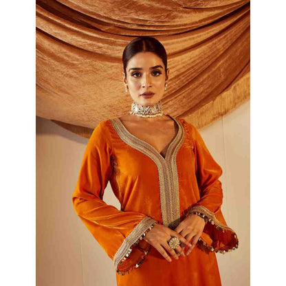 Roze Nargis Orange Palazzo (Set of 2)