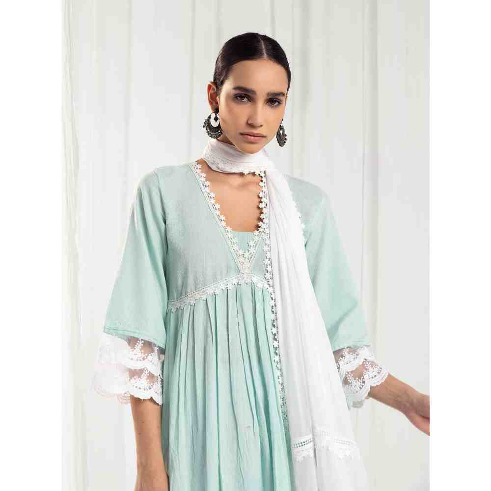 Roze Aura White Dupatta