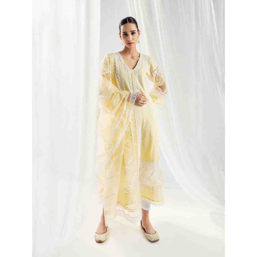 Roze Celeste Yellow Dupatta