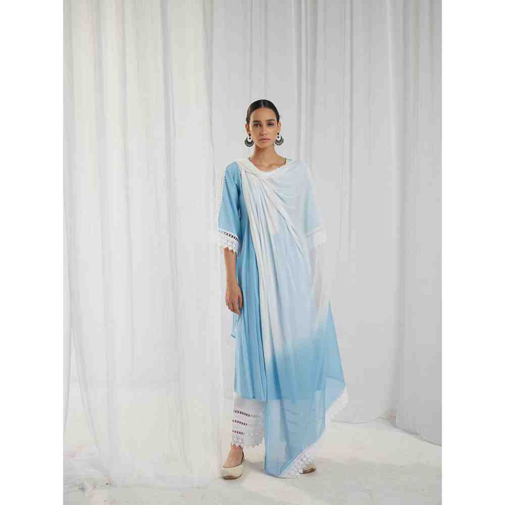 Roze Iris Blue Dupatta