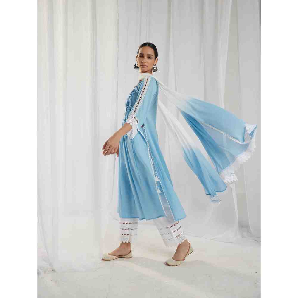 Roze Iris Blue Dupatta
