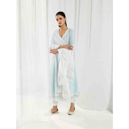 Roze Aria Blue Kurta and Pant with Dupatta (Set of 3)