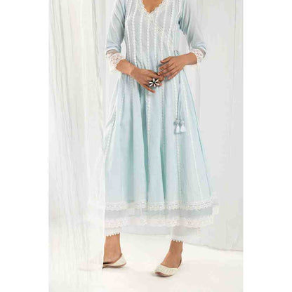 Roze Aria Blue Kurta and Pant with Dupatta (Set of 3)