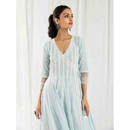 Roze Aria Blue Kurta and Pant with Dupatta (Set of 3)