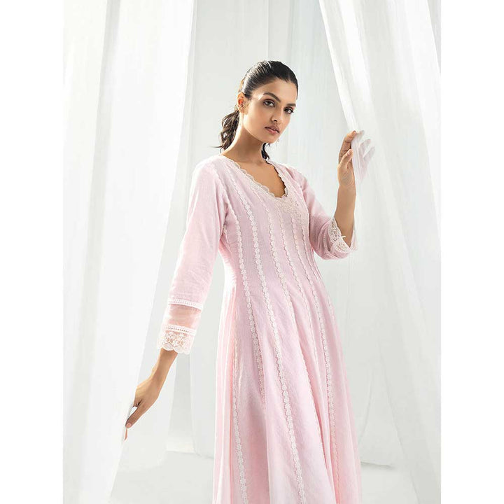 Roze Aria Pink Kurta and Pant with Dupatta (Set of 3)