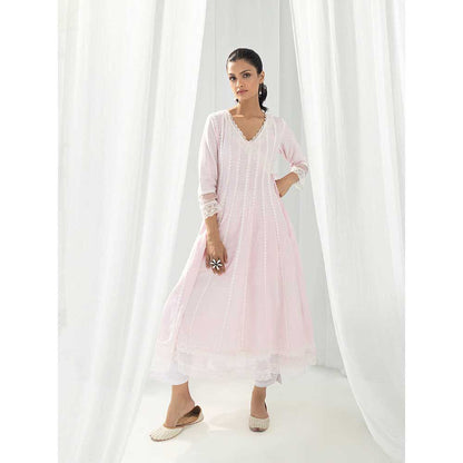 Roze Aria Pink Kurta and Pant with Dupatta (Set of 3)