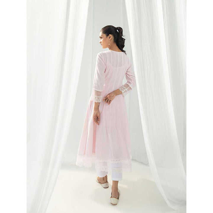 Roze Aria Pink Kurta and Pant with Dupatta (Set of 3)