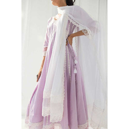 Roze Aria Purple Kurta and Pant with Dupatta (Set of 3)