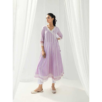 Roze Aria Purple Kurta and Pant with Dupatta (Set of 3)