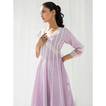 Roze Aria Purple Kurta and Pant with Dupatta (Set of 3)