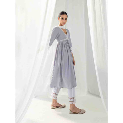Roze Aura Purple Kurta and Pant with Dupatta (Set of 3)