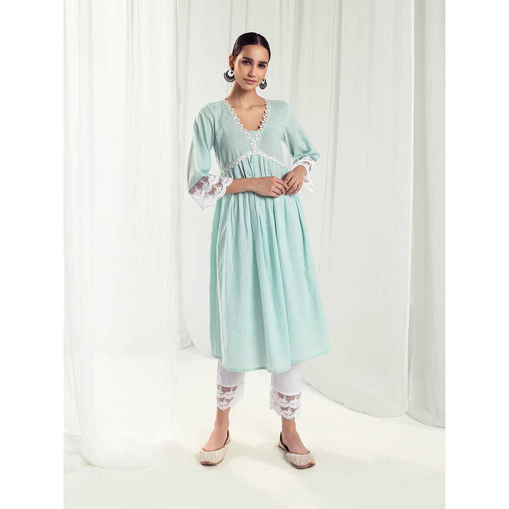 Roze Aura Blue Kurta