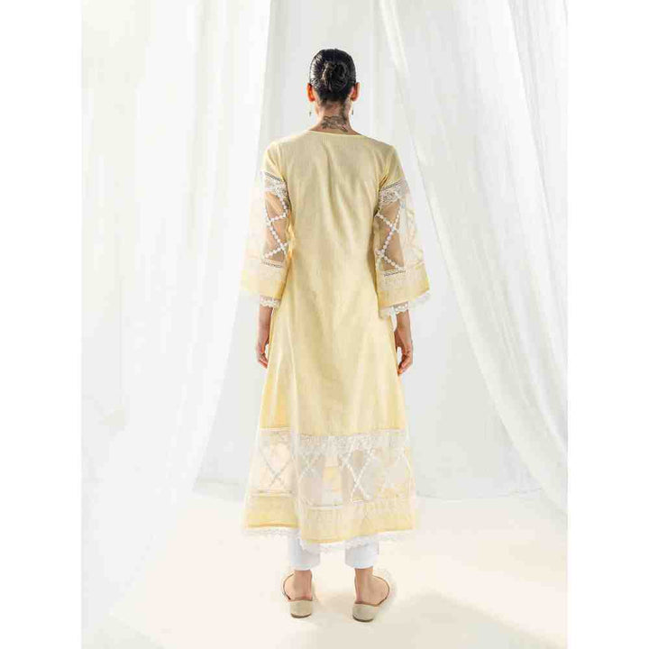 Roze Celeste Yellow Kurta and Pant with Dupatta (Set of 3)