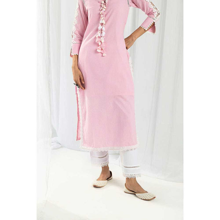 Roze Eden Pink Kurta and Pant with Dupatta (Set of 3)