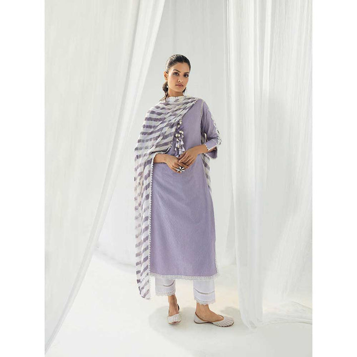 Roze Eden Purple Kurta and Pant with Dupatta (Set of 3)