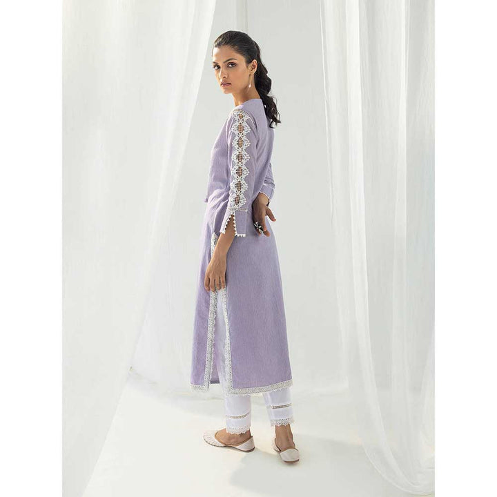 Roze Eden Purple Kurta and Pant with Dupatta (Set of 3)