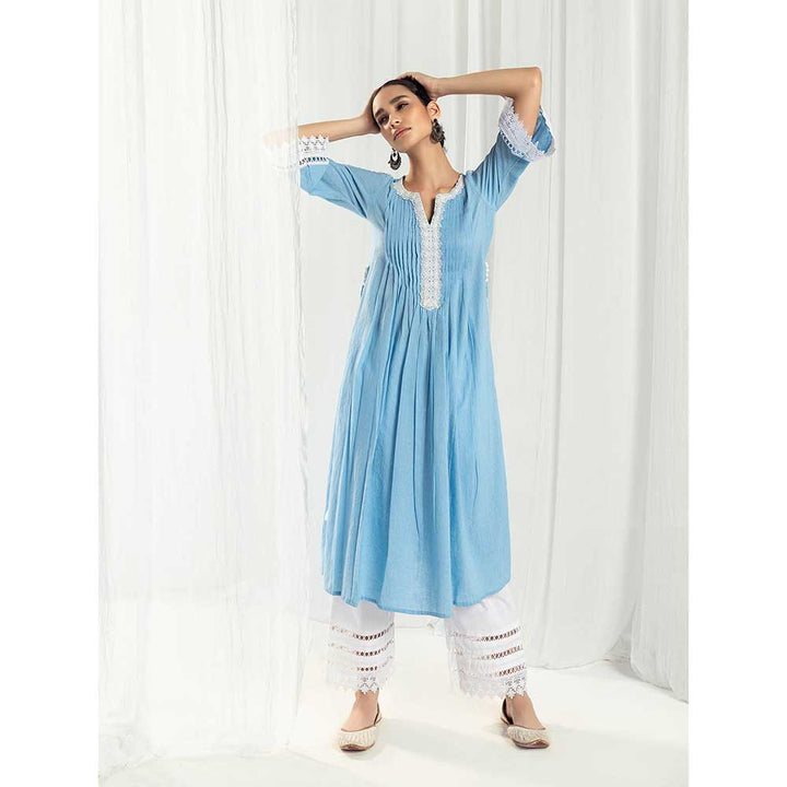 Roze Iris Blue Kurta