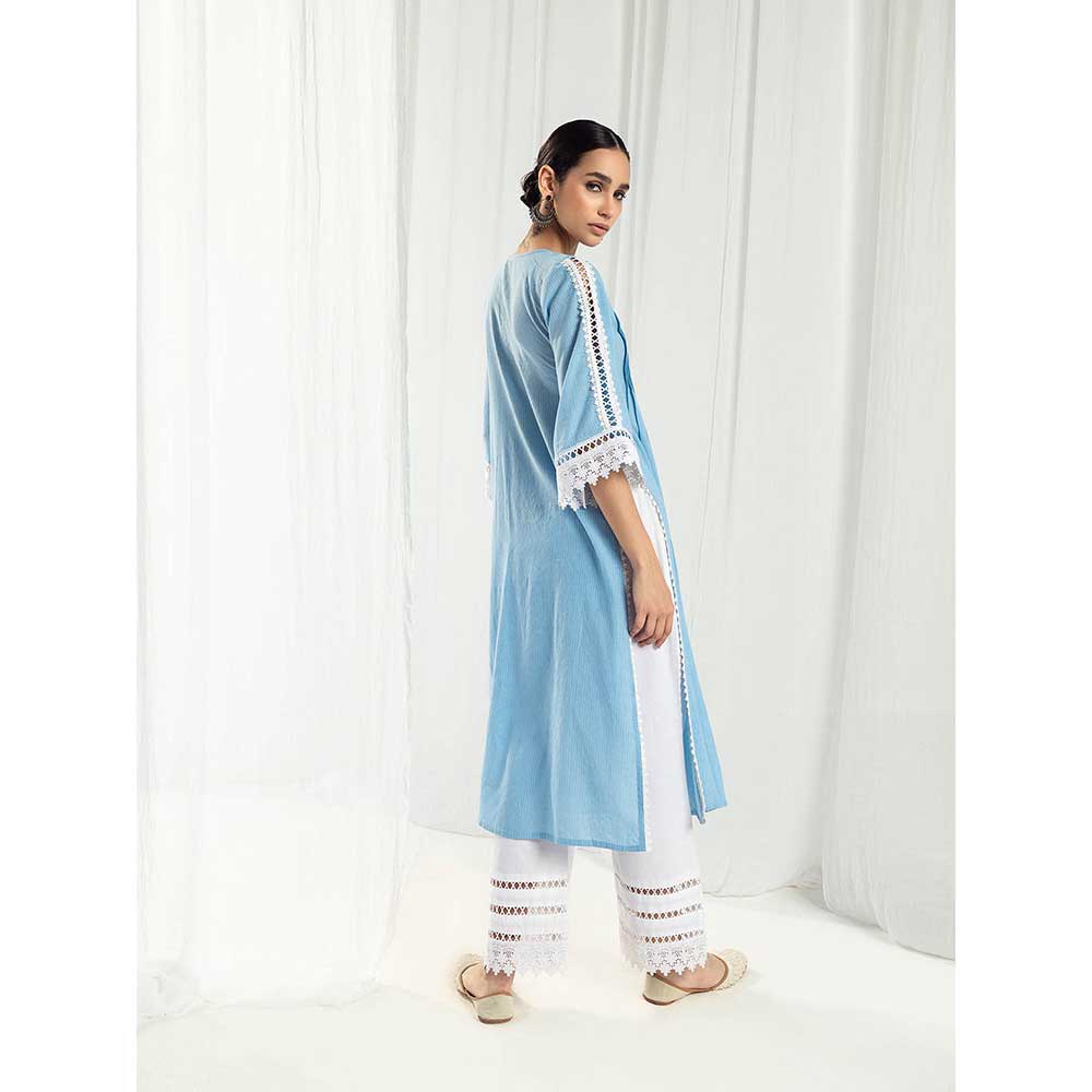 Roze Iris Blue Kurta