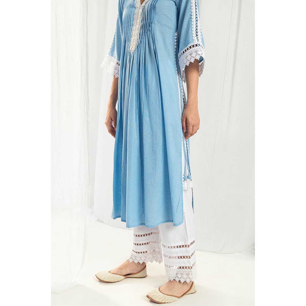 Roze Iris Blue Kurta