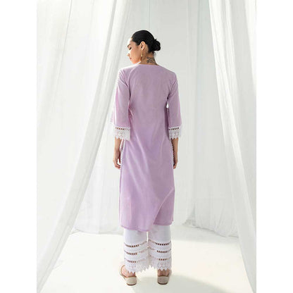 Roze Iris Lavender Kurta and Pant with Dupatta (Set of 3)