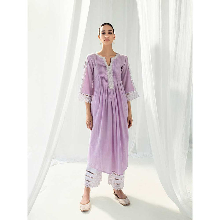 Roze Iris Lavender Kurta and Pant with Dupatta (Set of 3)