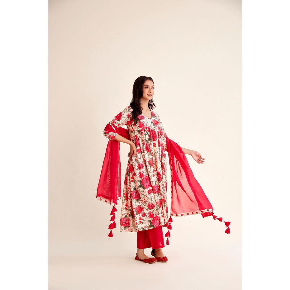 Roze Muskaan Chanderi Anarkali (Set of 3)