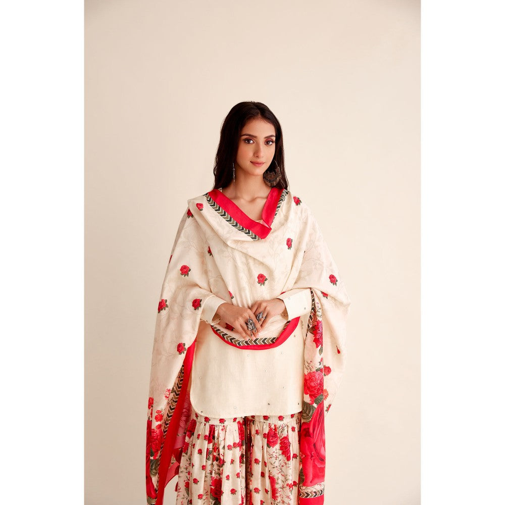 Roze Shabnam Chanderi Garara (Set of 3)