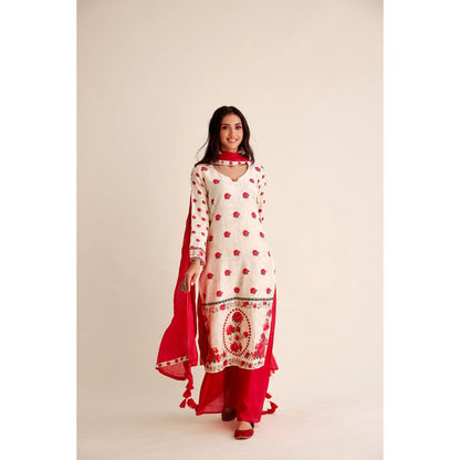 Roze Afsana Chanderi Kurta (Set of 3)