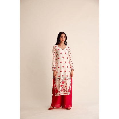 Roze Afsana Chanderi Kurta (Set of 3)