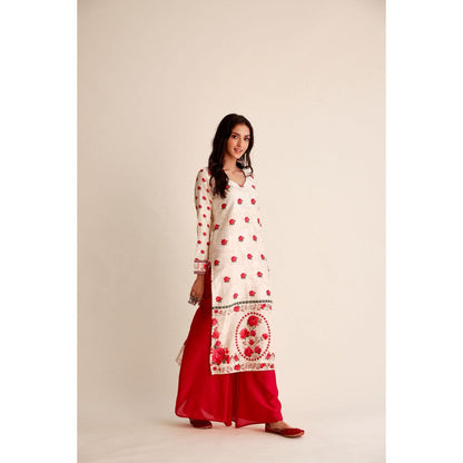 Roze Afsana Chanderi Kurta (Set of 3)