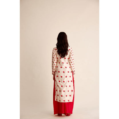 Roze Afsana Chanderi Kurta (Set of 3)
